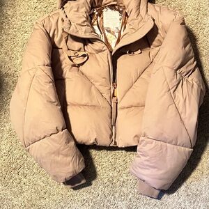 Avec Les Filles Light Brown Puffer Jacket